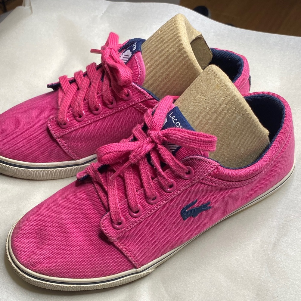 Lacoste Women's Fuchsia Canvas Sneakers